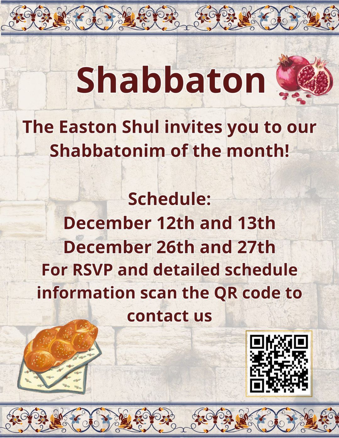 December Shabbatons